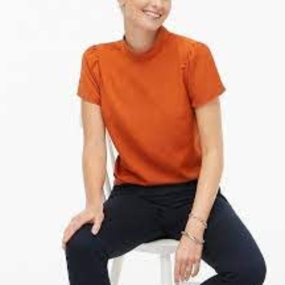 J Crew Short sleeve mockneck top